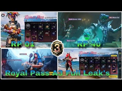 A3 Royal Pass 1 To 100rp Rewards Rp Vehicle Skin Halloween 40rp Set