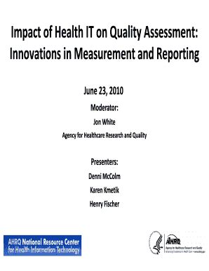 Fillable Online Healthit Ahrq Impact Of Health It On Quality Assessment