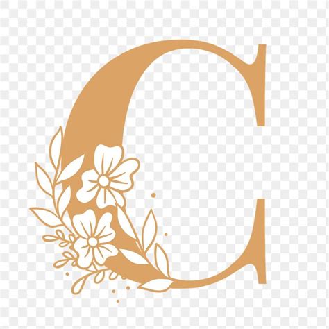 Letter C Floral Font Typography Png Free Image By Rawpixel