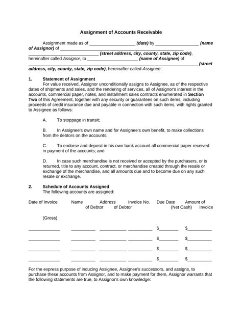 Assignment Of Receivables Agreement Fill Out And Sign Online Dochub