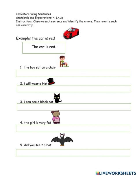 Rewriting Sentences Online Exercise For Live Worksheets