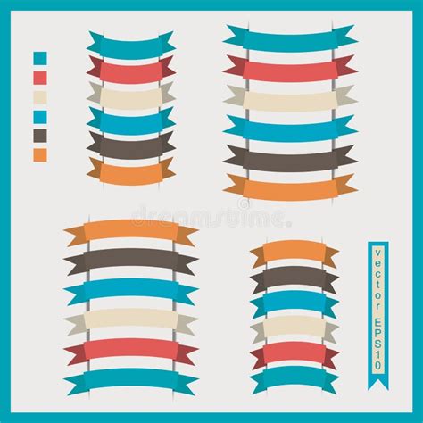 Sistema De Las Cintas Del Vector Para Poner Letras En Estilo Retro