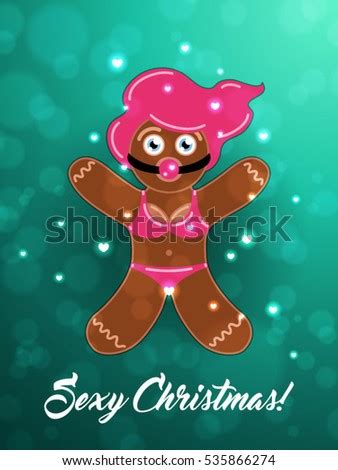 Sexy Christmas Sex Toy Gingerbread Lady Stock Vector