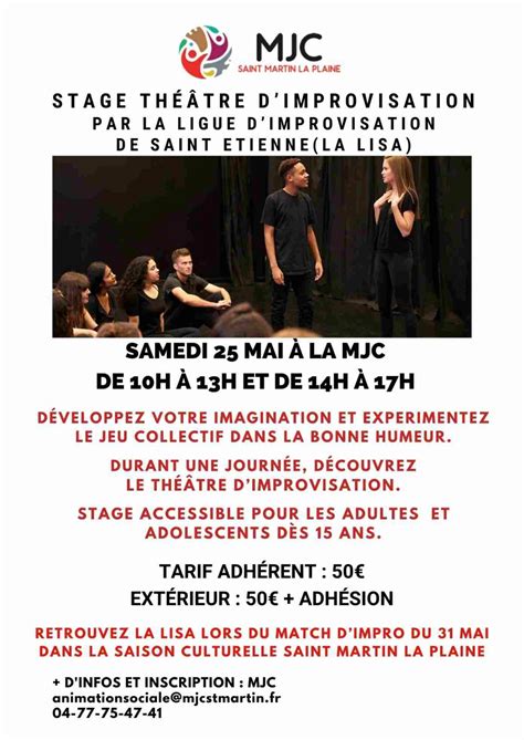 Stage De Theatre D Improvisation Avec La Ligue D Improvisation De Saint