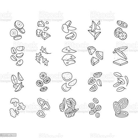 음식 슬라이스 컷 과일 프레아 아이콘 세트 벡터 과일에 대한 스톡 벡터 아트 및 기타 이미지 과일 날기 떨어짐 Istock
