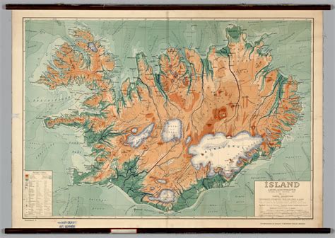 Physical Map of Iceland (1928) - Vivid Maps
