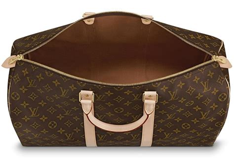 Louis Vuitton Keepall Monogram 50 Brown In Coated Canvasleather With