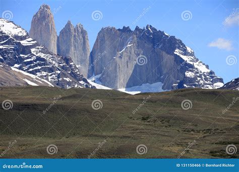 Cordillera Paine And Pehoe Lake In `Torres Del Paine` National Park ...