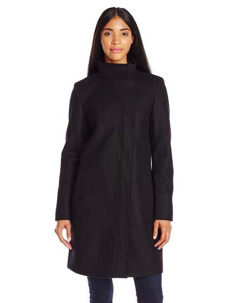 Marc New York By Andrew Marc Womens Taylor Funnel Neck Wool Coat