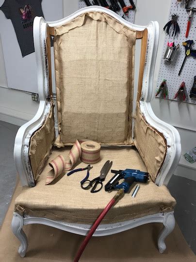 How To Reupholster A Wingback Chair Youtube Vikki Sweat