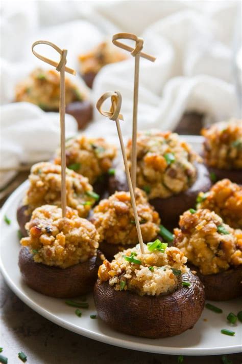 Vegan Stuffed Mushrooms With Tempeh Bacon And Cream Cheese Vegan