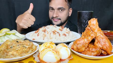 Spicy Chicken Leg Piece Curry Egg Curry Egg Omelettepulao Rice