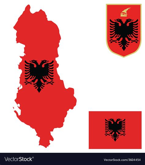 Albania Flag Royalty Free Vector Image Vectorstock