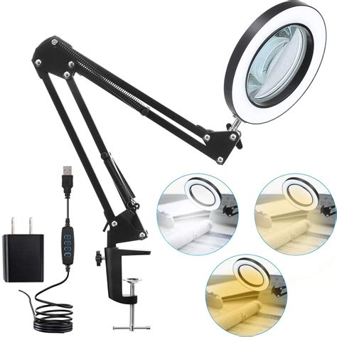 Amazon KIRKAS LED Magnifying Lamp With Clamp 10X Real Glass Lens