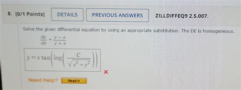 Solved Solve The Given Differential Equation By