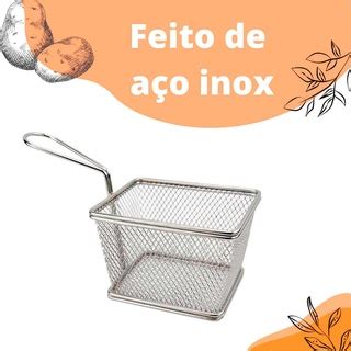 Cestinha Para Servir De Inox Retangular Pratic Chef Paramount