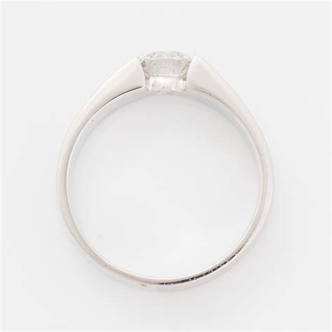 Ring Enstensring Med Briljantslipad Diamant 1 19 Ct Med Certifikat