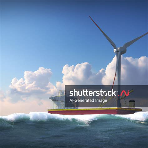 ship floating offshore wind turbine large ai generated image