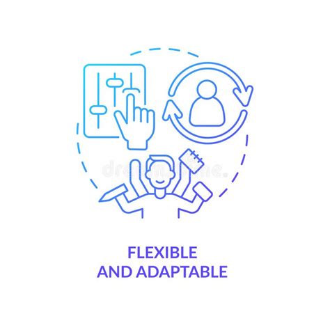 flexible  adaptable blue gradient concept icon stock vector