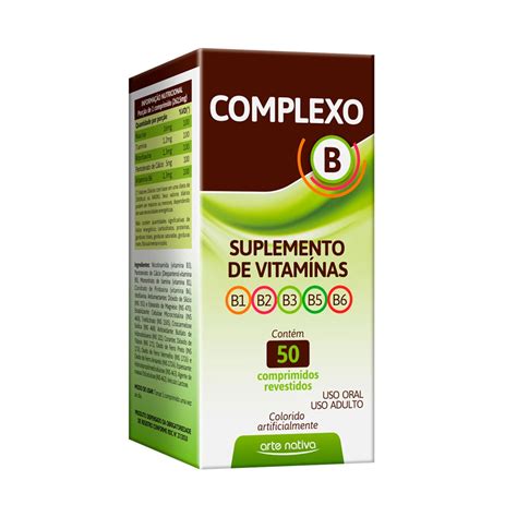 Complexo B 8 Vitaminas B1 B2 B3 B5 B6 50 Comprimidos Shopee Brasil