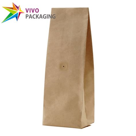 1kg White Paper Flat Bottom Coffee Bag With Valve Pull Tab Zipper