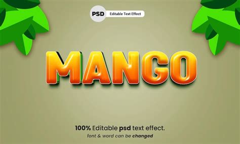 Premium Psd Mango D Editable Text Effect