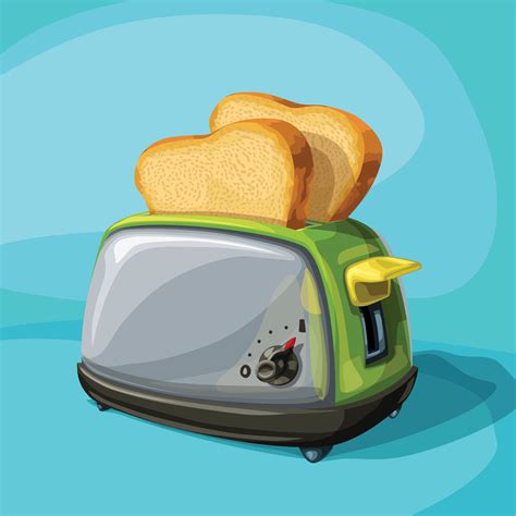 cartoon retro steel toaster on blue 25406892 Vector Art at Vecteezy