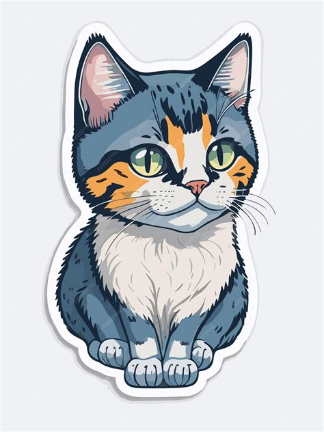 Premium Vector Cute Sticker Cat Illustration Art