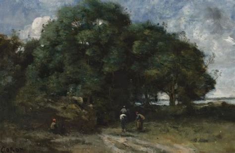 Jean Baptiste Camille Corot Route à l entrée d un bois avec un