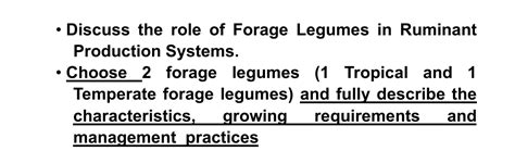 - Discuss the role of Forage Legumes in Ruminant | Chegg.com