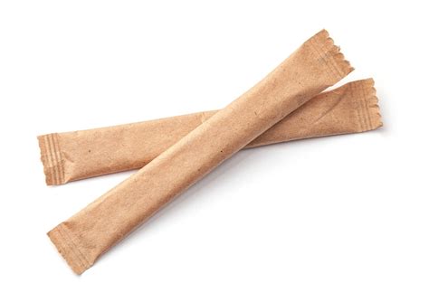 Premium Photo Two Sugar Stick Sugar In Paper Kraft Packaging Mock