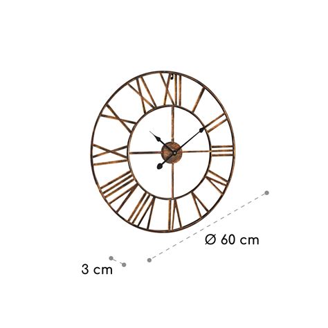 Queensway 60 Reloj de pared marco metálico diámetro 60 cm