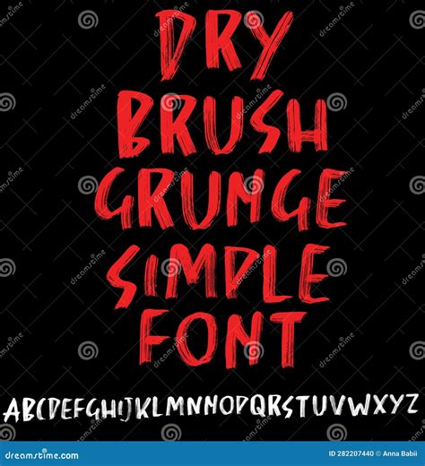 Hand Drawn Dry Brush Font Stock Vector Illustration Of Alphabet