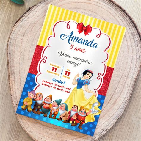 Convite Digital Branca De Neve Elo Produtos Especiais