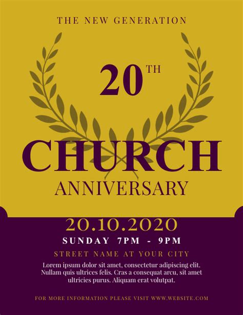 Church Anniversary Flyer Templates Free Church Anniversary Flyer For ...