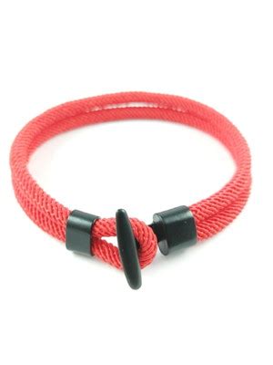 Pulseira Masculina e Feminina Vermelha de Corda Trançada Elo7