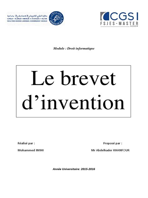 Pdf Brevet D Invention Au Maroc Dokumen Tips