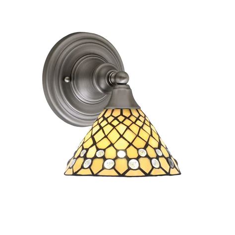 Fulton 1 Light Brushed Nickel Wall Sconce 7 In Starlight Art Glass 4r0bn9415 The Home Depot