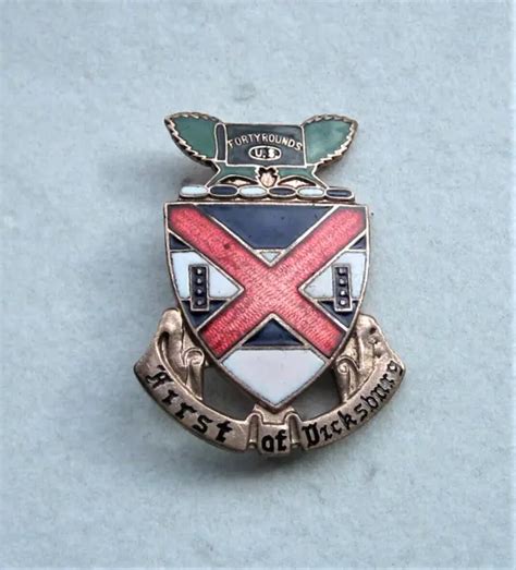 Wwii Era Us Army 13th Infantry Regt 8th Division Enamel Chest Badge Normandy Eur 1189