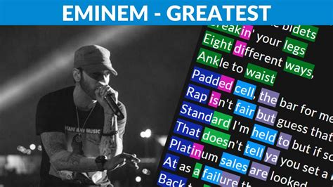 Eminem Greatest Lyrics Rhymes Highlighted Youtube