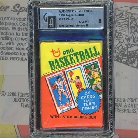 Topps Basketball Unopened Wax Pack With Bird Erving Magic