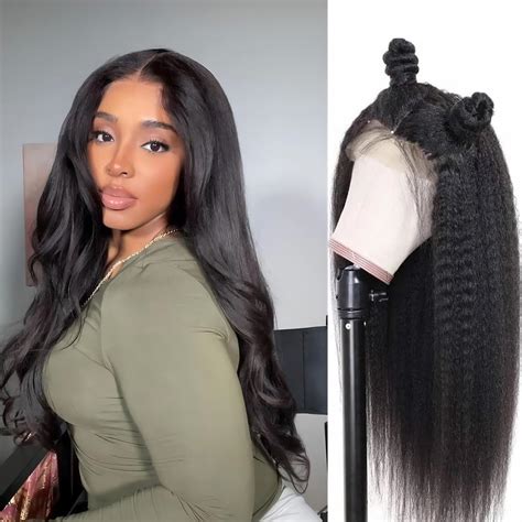 Amazon Retyung Inch X Kinky Straight Lace Front Wigs Human