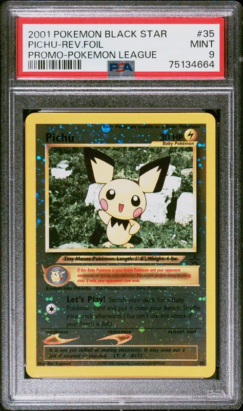 2001 Pokemon Promo Black Star 35 Pichu Reverse Foil Pokemon League PSA