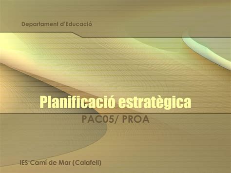 Planificació estratègica ppt descargar