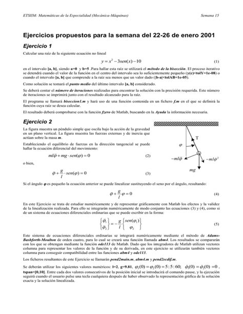 Ejercicios Propuestos Para La Semana Del 22 26 De Enero 2001 3