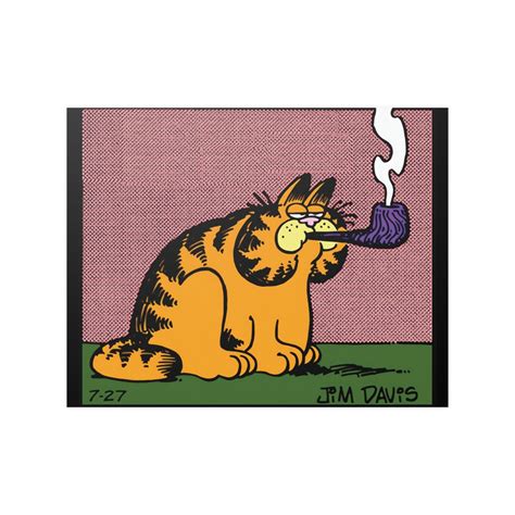 Garfield Smoking Pipe Strip Panel Satin Poster Etsy