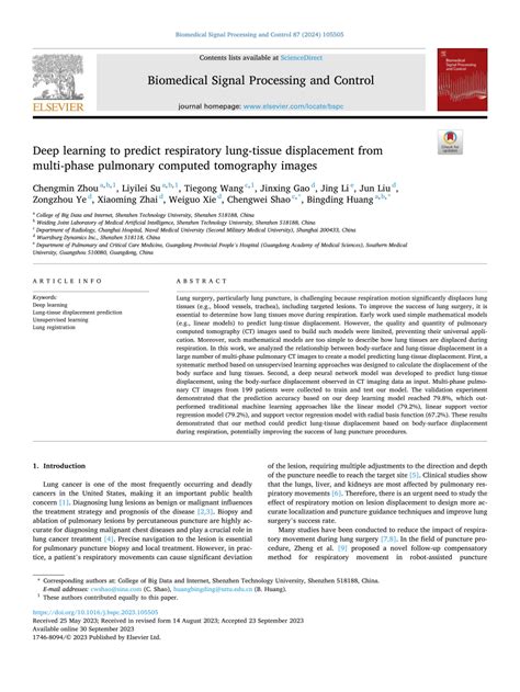 Pdf Deep Learning To Predict Respiratory Lung Tissue Displacement