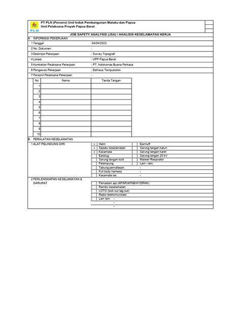 jsa survey topografi