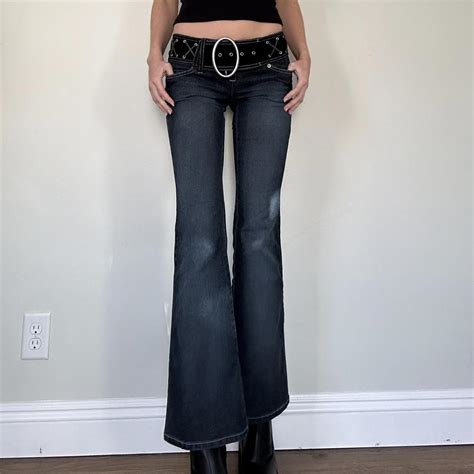 Y2k Angels Low Rise Jeans Measurements Hips 34 Depop