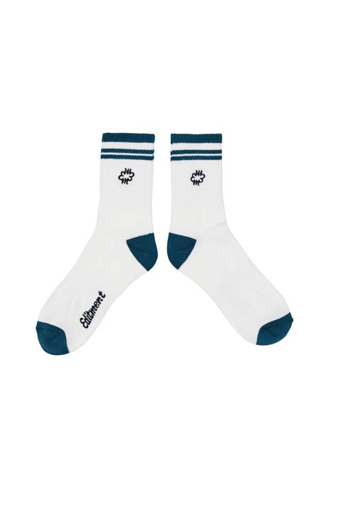 Unisex Logo Stripe Classic Socks White Editment